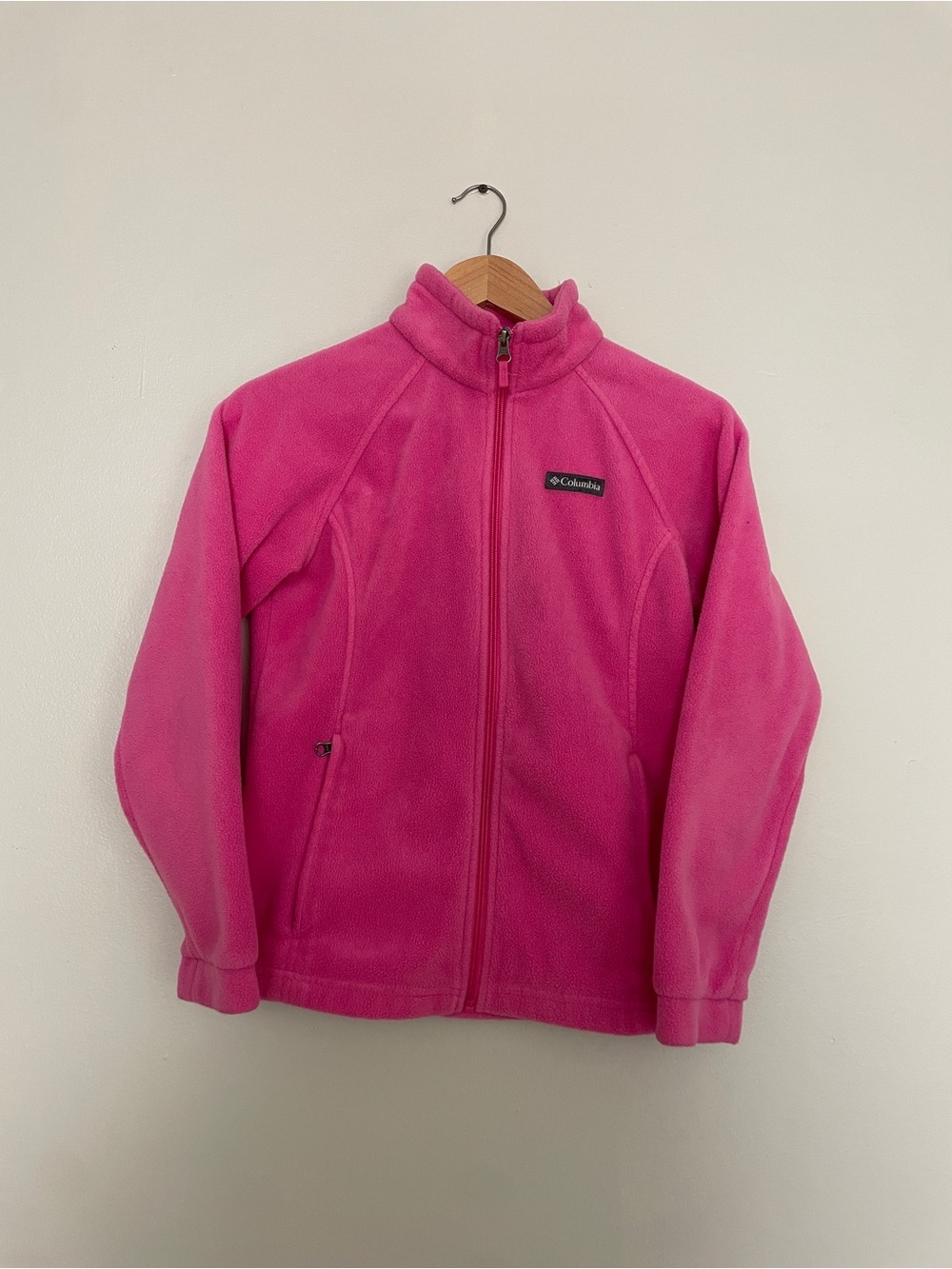 Columbia Girls' Bright Pink Full-Zip Puffer Fleece Jacket